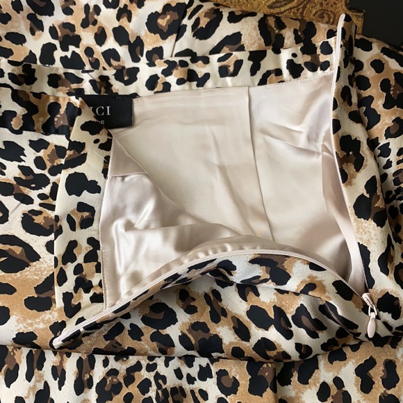 ✨SOLD✨Vici Satin Animal Cheetah Print Midi Skirt - Picture 5 of 7